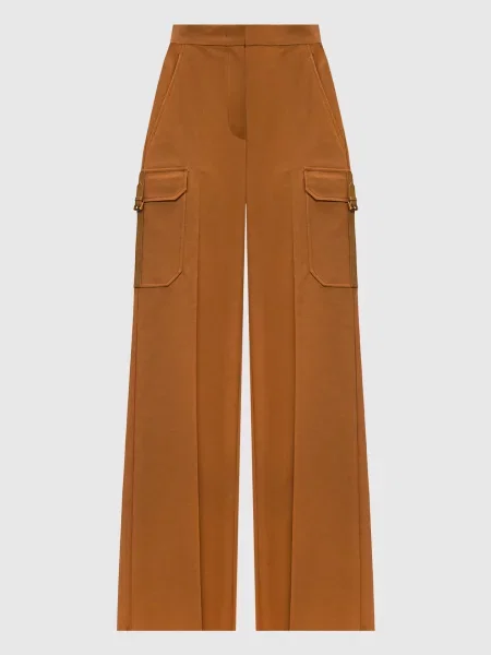 Штани кльош EDDA з вишивкою логотипа Max Mara коричневі