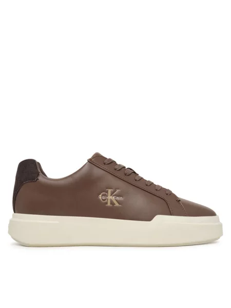 Sneakersy Calvin Klein brązowe