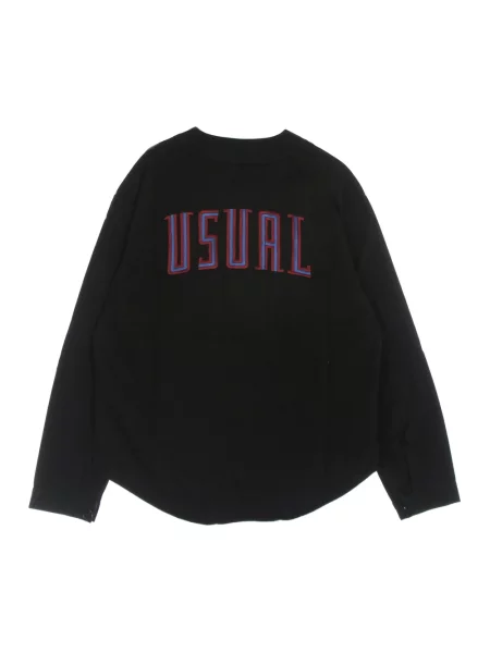 Bluza Usual z dekoltem w serek z długim rękawem czarna