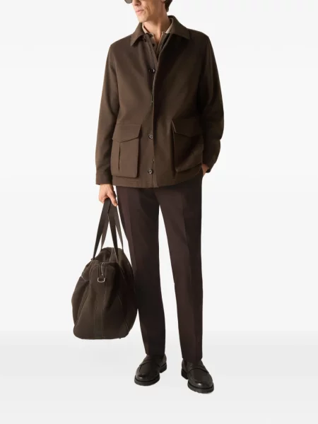 Pantaloni Zegna din cașmir maro