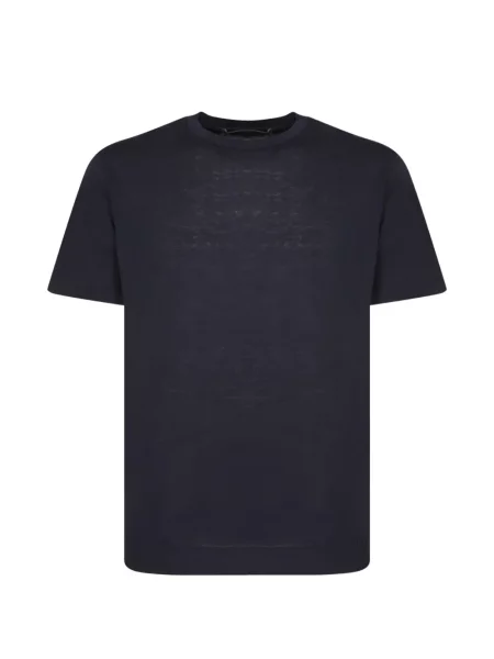 Tricou Daniele Fiesoli tricotate cu decolteu rotund albastru