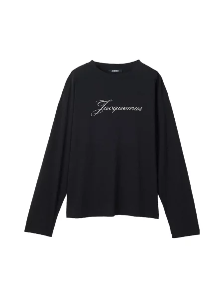 Długi top Jacquemus z długim rękawem czarny