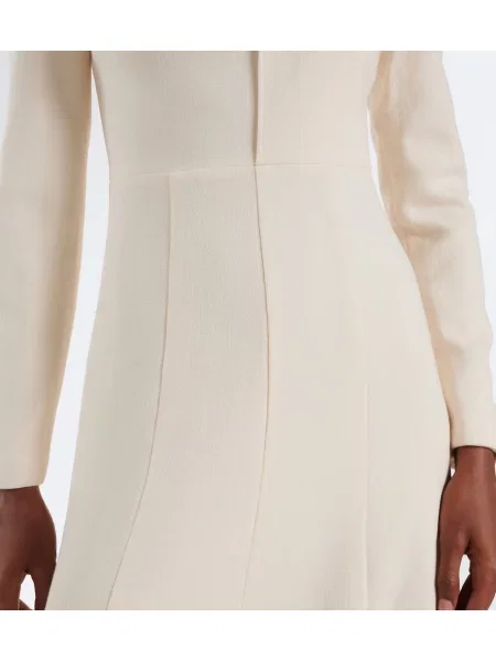 Vlnené koktejlkové šaty Roland Mouret s mašľou biela