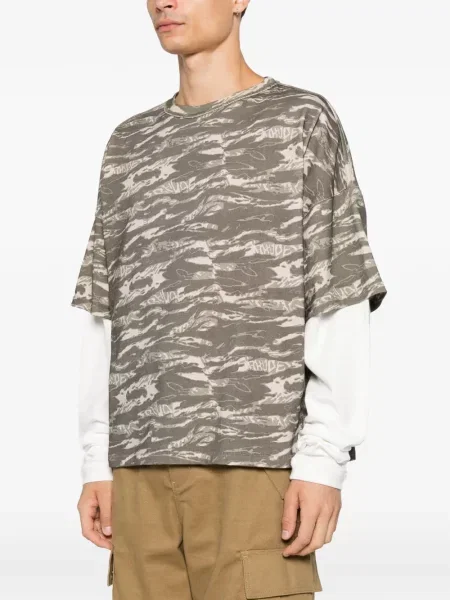 Tricou Rhude cu imagine cu model camuflaj verde