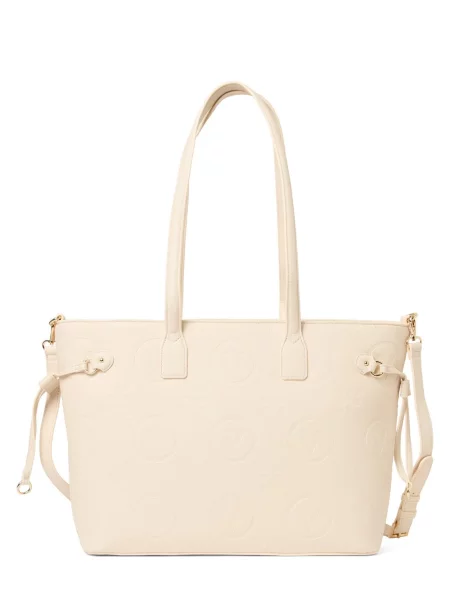 Torba shopper z regulowanym paskiem na ramię model ‘SAMBA’ Valentino By Mario Valentino beżowa