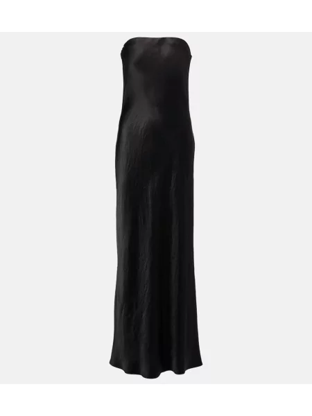 Rochie maxi Vince din satin de costum negru
