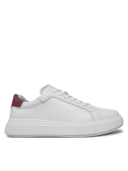 Кожени маратонки Calvin Klein LOW TOP LACE UP LTH бяло