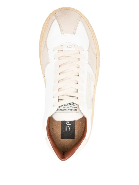 Sneakerși Puraai cu șireturi din dantelă alb