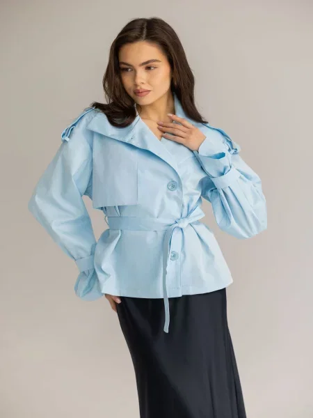 Тренч FloveTouch ukorochenyi.blakytnyi.trench блакитний