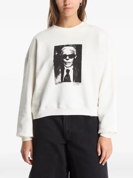 Hanorac Karl Lagerfeld Jeans cu imagine alb