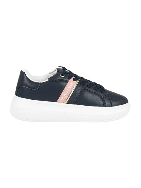 Sneakersy U.s Polo Assn. skórzane niebieskie