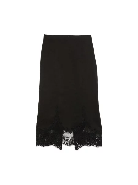 Lniana spódnica midi Twinset czarna