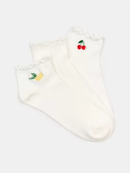 Шкарпетки з декоративними рюшами 3 pack кремовий