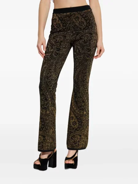 Pantaloni Etro cu model paisley negru