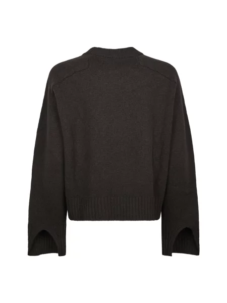 Sweter Soeur z wełny merino brązowy
