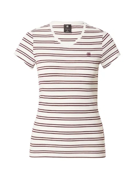 G-STAR Tricou Eyben castaniu alb