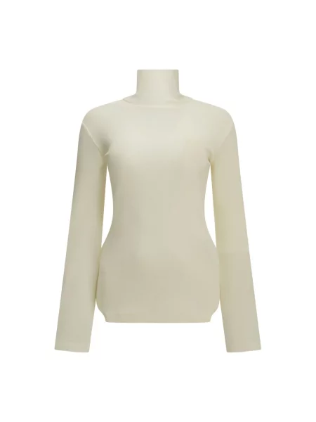 Sweter z golfem Max Mara wełniany do golfa biały