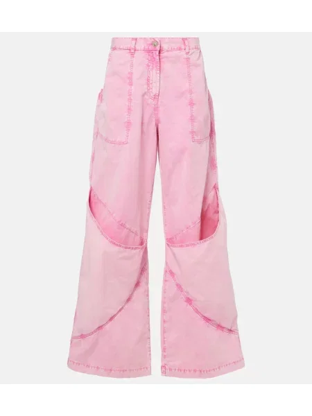 Jeansy The Attico asymetryczne płócienne różowe