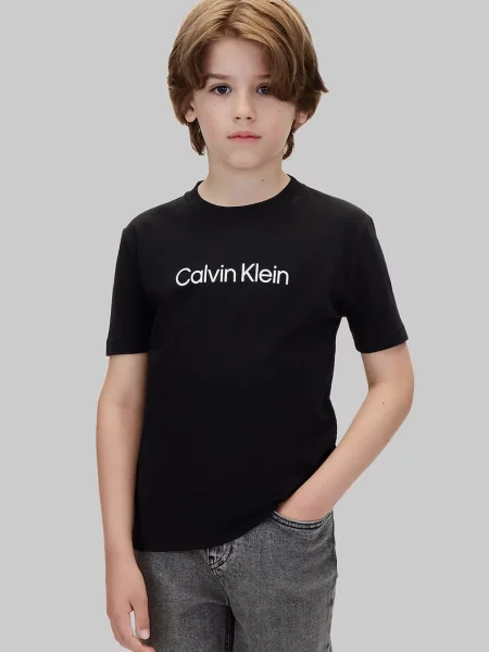 Calvin Klein Jeans majica za djecu od pamuka crna