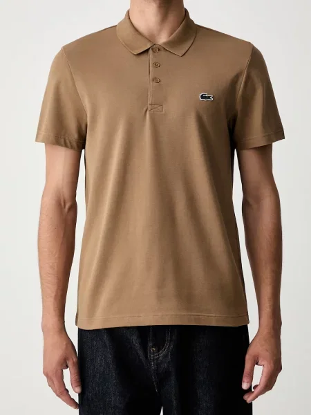 Lacoste póló férfi pamuttal barna