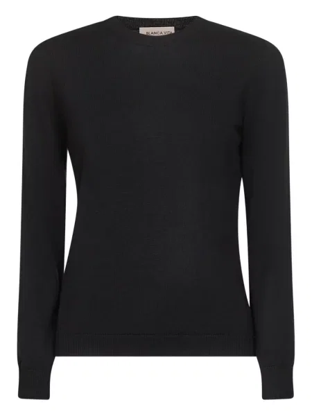 Pulover Blanca Vita cu decolteu rotund negru