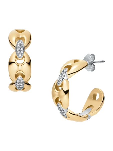 FOSSIL Náušnice HERITAGE / strieborná zlatá