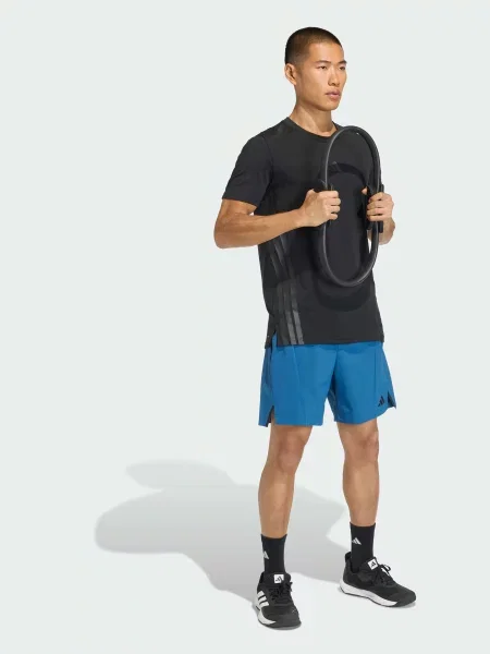 Переработанный спортивные шорты Adidas синие