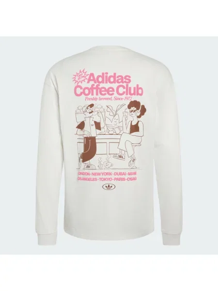 CAFE LOOSE GRAPHIC LONGSLEEVE T-Shirt biała