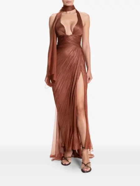 Rochie maxi Maria Lucia Hohan fără mâneci maro