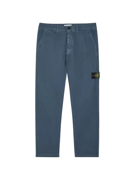 Pantaloni Stone Island cu strasuri albastru