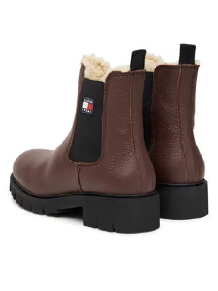 Kotníková obuv s elastickým prvkem Tommy Jeans Tjw Chelsea Boot Wl hnědá