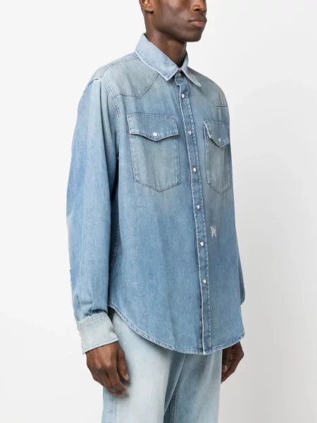 Hímzett farmering Palm Angels kék