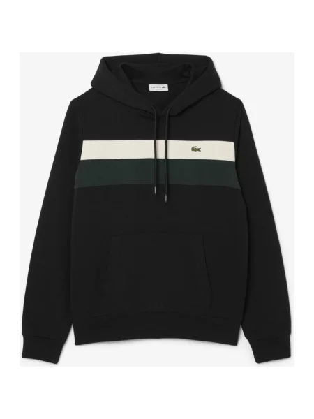 Bluza z kapturem Lacoste Colour-Block Fleece czarny zielony XS biały