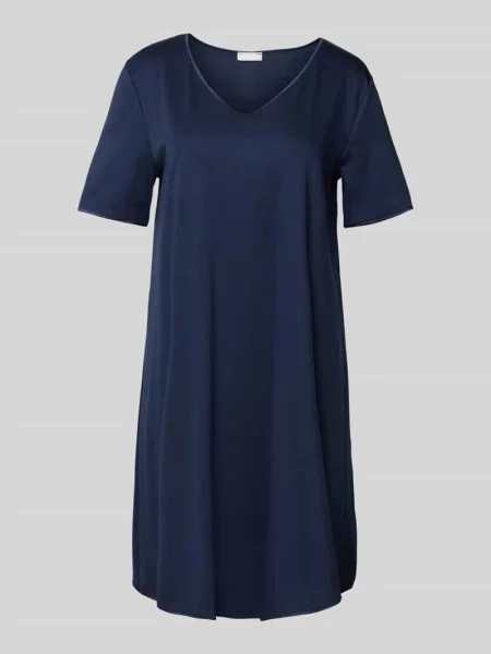 Koszula nocna z dekoltem w serek Hanro granatowa