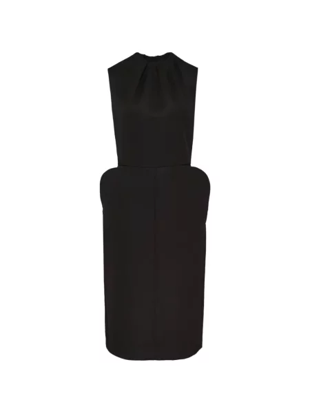 Rochie midi Pushbutton fără mâneci negru