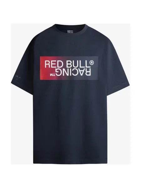 Koszulka Red Bull Racing Pepe Jeans Ombré Logo krótki rękaw granatowy M czerwony