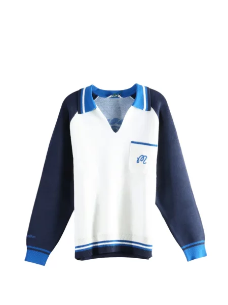 Golf pulover Malbon Golf cu autograf albastru