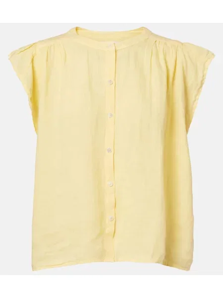 Cămașă Velvet de in galben