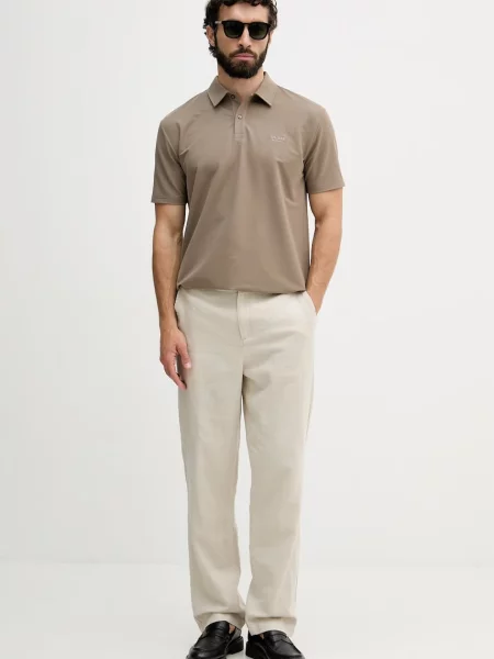 Tricou polo Guess din modal bej