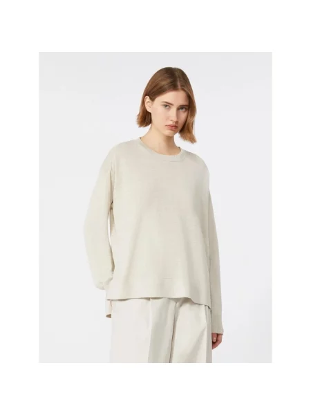 Lniany sweter Max Mara biały