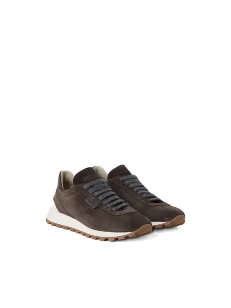 Sneakersy Brunello Cucinelli zamszowe brązowe