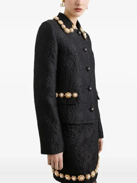 Geacă Dolce & Gabbana din jacard negru