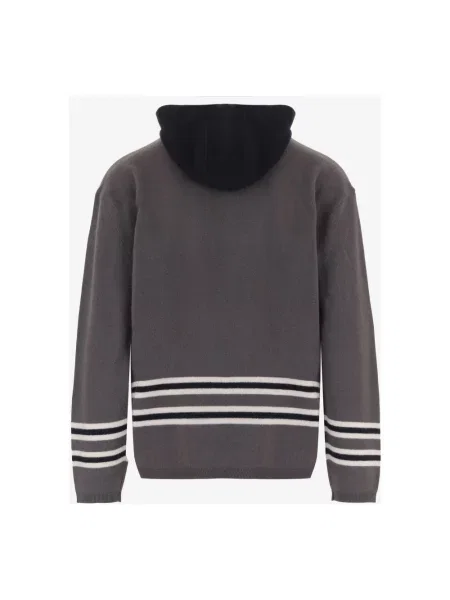 Bluza z kapturem Emporio Armani wełniana z kapturem szara