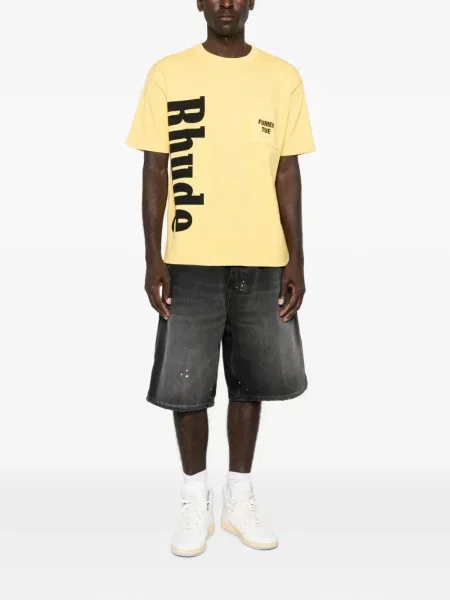 Tricou Rhude cu imagine galben