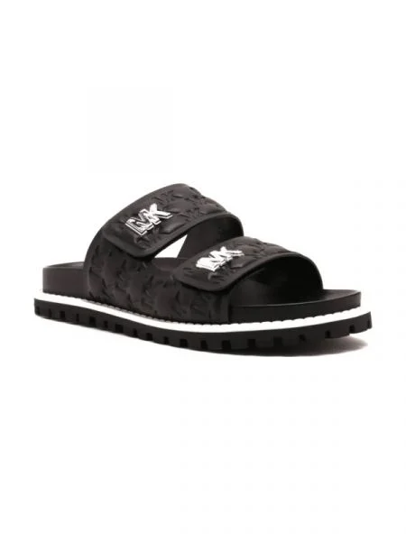 Michael Kors Șlapi STARK SLIDE cu adaos de piele negru