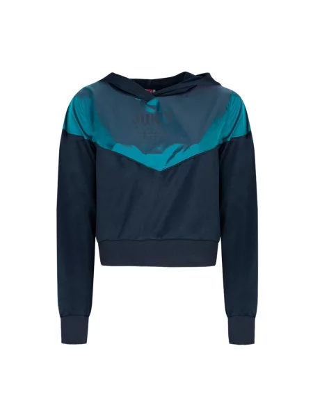 Bluza z kapturem Juicy Couture z kapturem niebieska