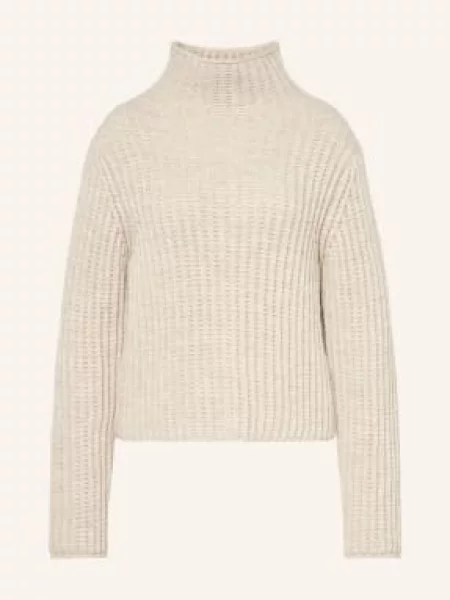 Sweter Drykorn wełniany do golfa ze stójką biały