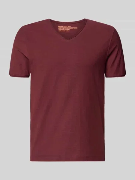 T-shirt z dekoltem w serek i zrolowanym brzegiem Mcneal