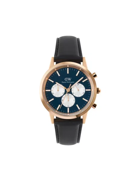 Sat s kronografom Daniel Wellington crna