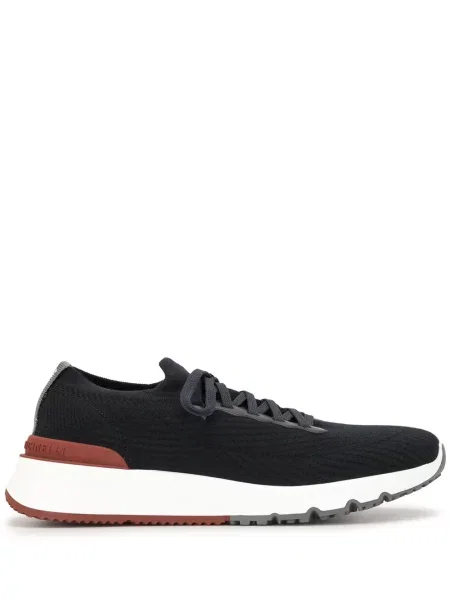 Sneakerși Brunello Cucinelli cu șireturi plasă albastru